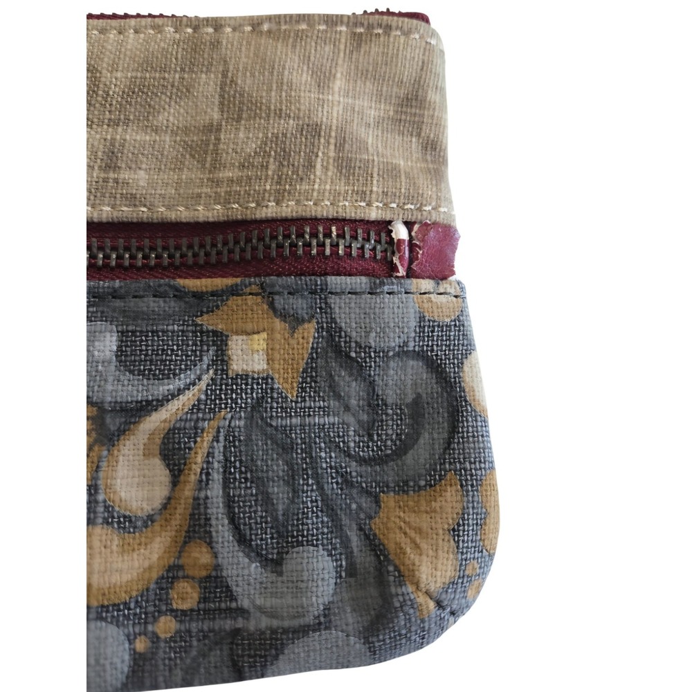 JS Jim Shore Canvas‎ Purse Clutch Wallet Double Zipper Dual Design 8" x 5" - Picture 7 of 8